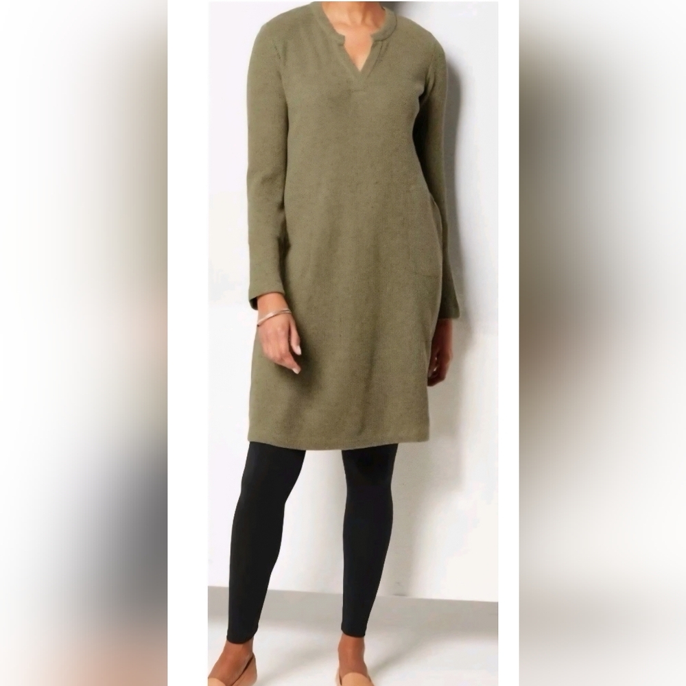 J. Jill Size XS Green Thermal Dress NWOT
